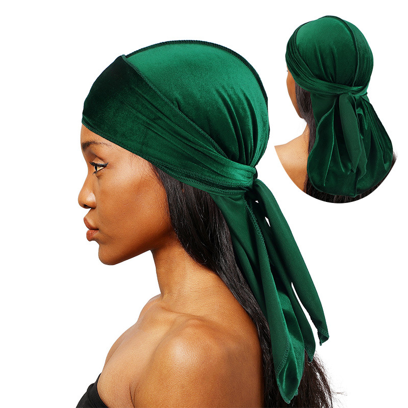 Men'S Fashion With Hat - Uniseks Pria Wanita Beludru Durag Bandana