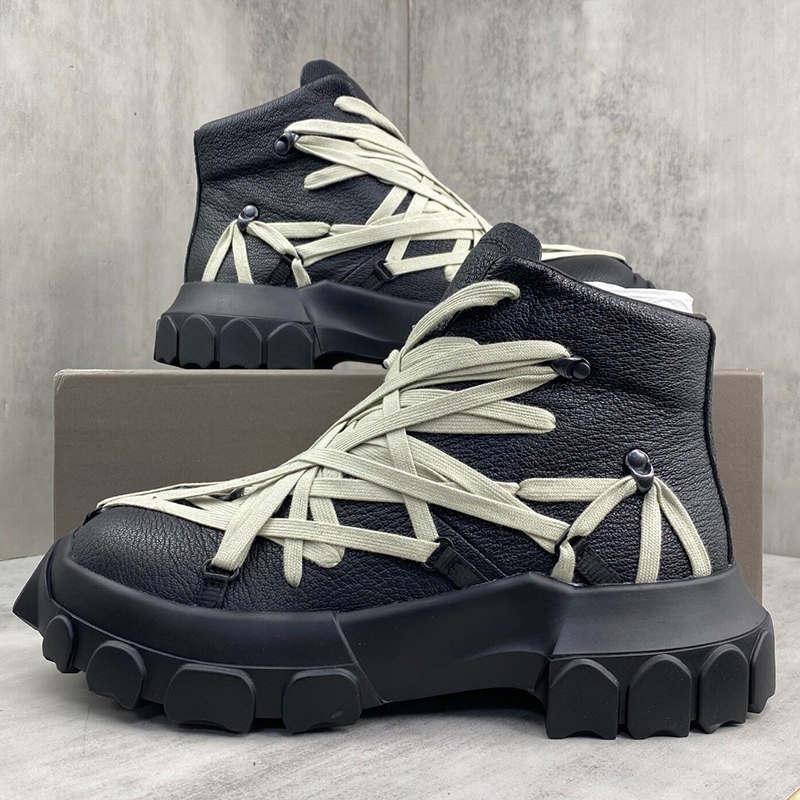 Men'S Fashion News - Sepatu bot kulit alami gaya punk