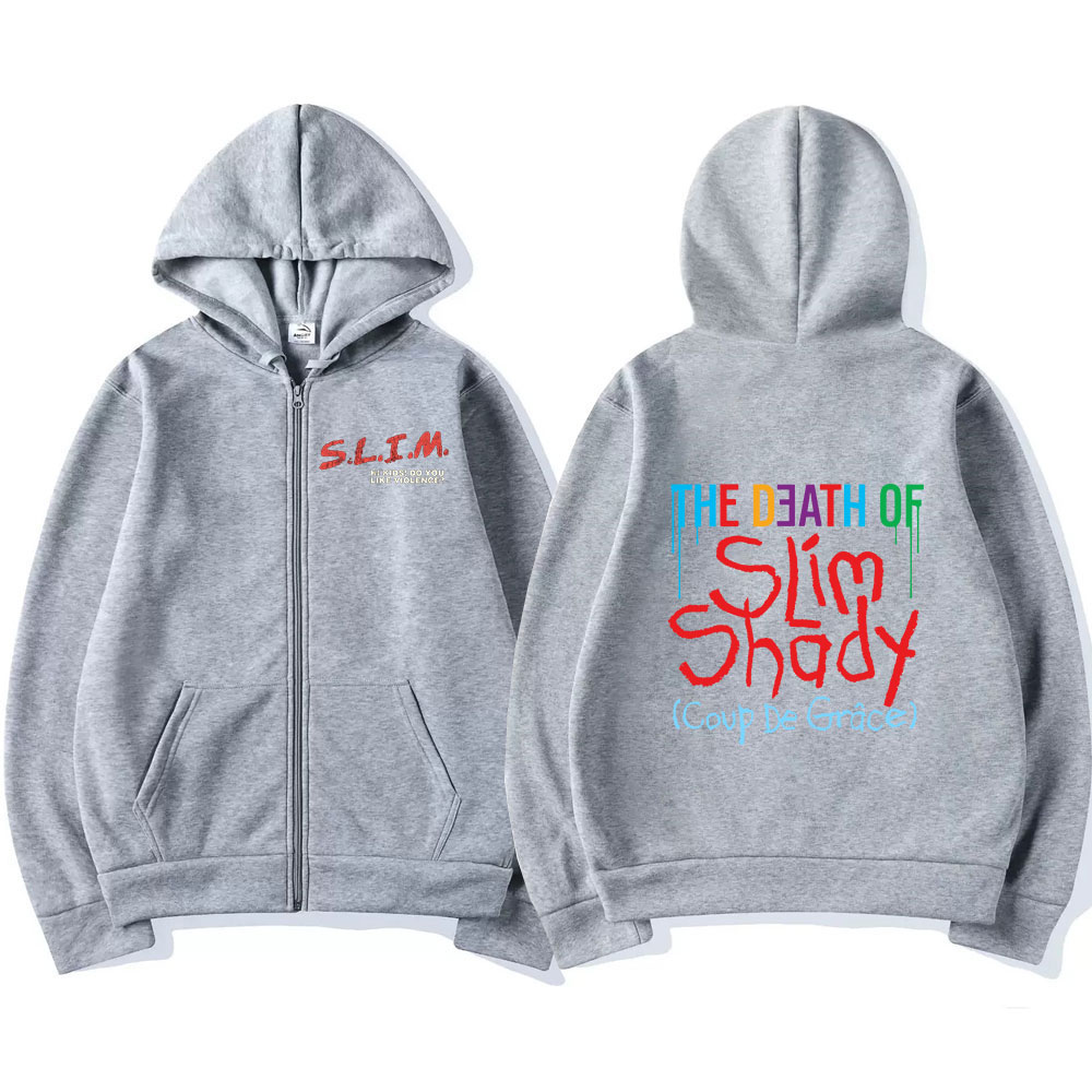 Rapper Eminem The Death of Sli - Mens Fashion Zip Up Hoodies ulasan dan harga