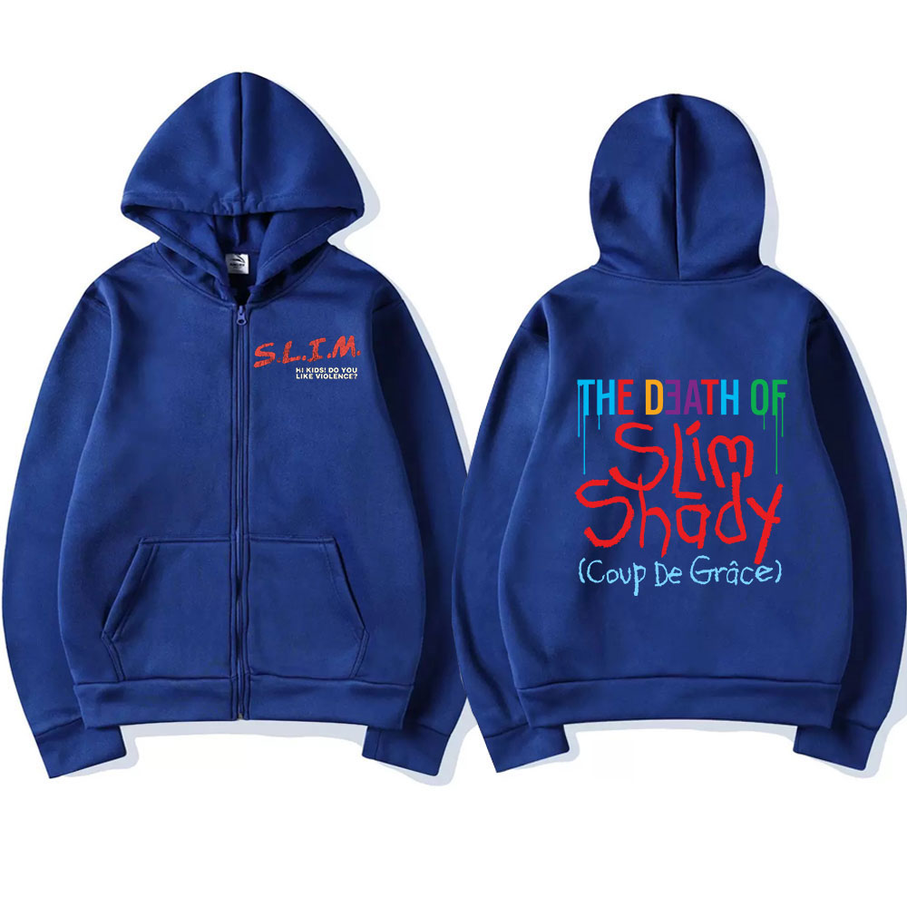 Rapper Eminem The Death of Sli - Mens Fashion Zip Up Hoodies ulasan dan harga