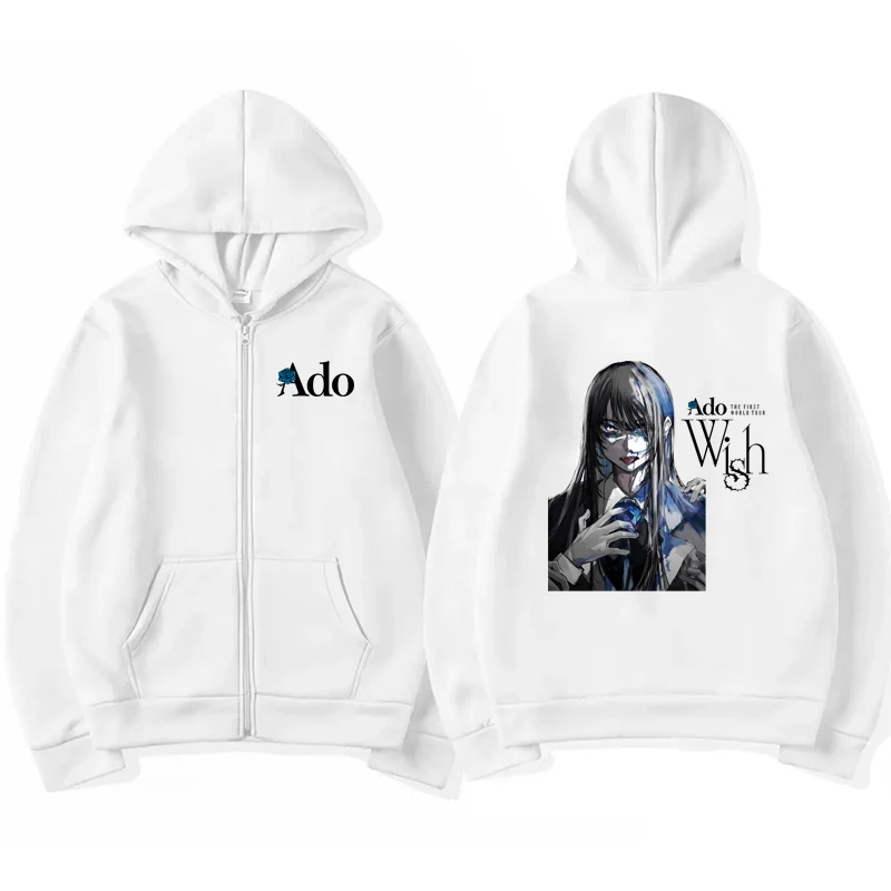 Hoodie Zipper Cetak Grafis Ado - Mens Fashion Zip Up Hoodies ulasan dan harga