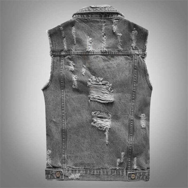 Rompi Denim Abu-abu Retro Pria - Men'S Fashion Grey Jeans ulasan dan harga