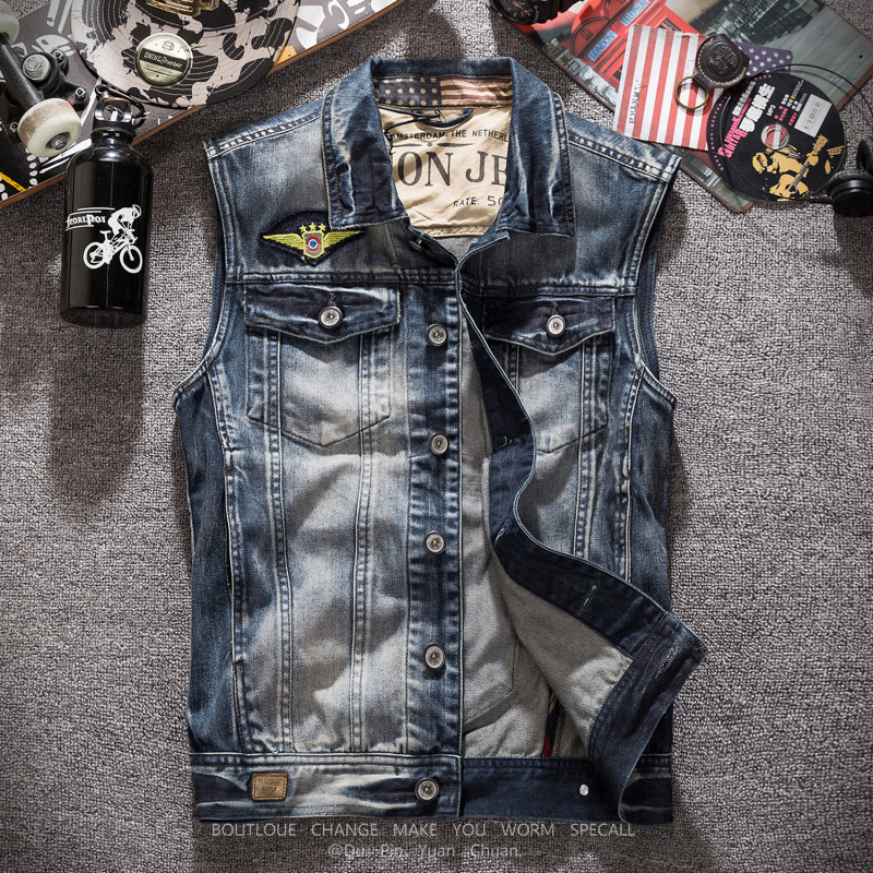 Rompi Denim Abu-abu Retro Pria - Men'S Fashion Grey Jeans ulasan dan harga