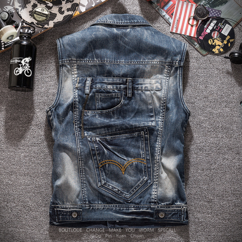 Rompi Denim Abu-abu Retro Pria - Men'S Fashion Grey Jeans ulasan dan harga