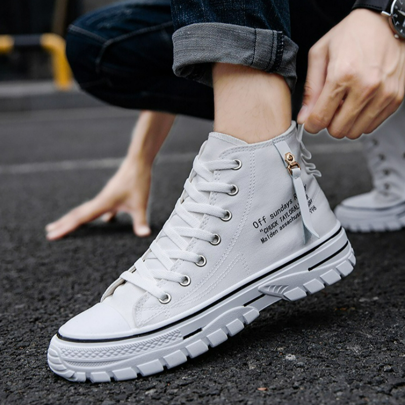 Sepatu Pria Sepatu Kanvas High - Mens Fashion Trainers ulasan dan harga